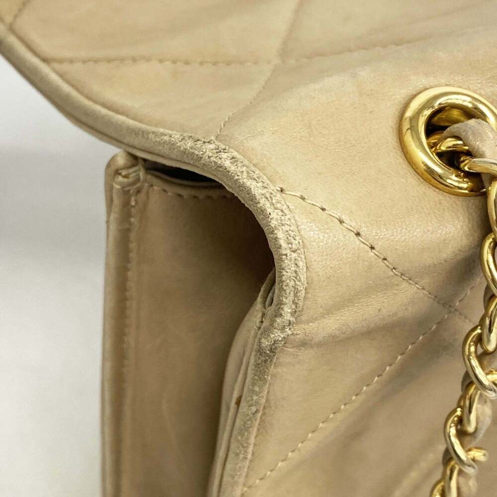 CHANEL Cream Lambskin Leather Shoulder Bag - Picture 7 of 14
